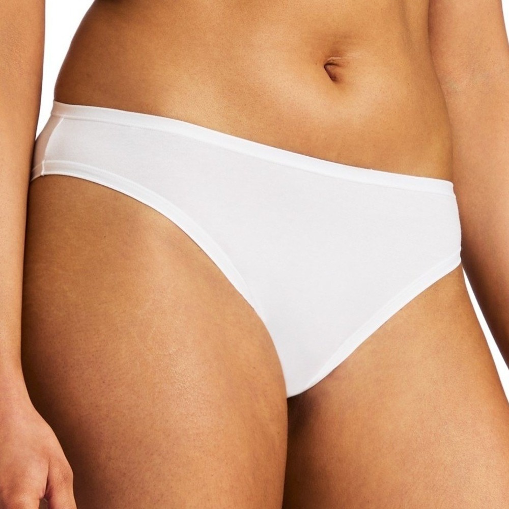 GapBody Womens Organic Cotton Bikini Panty White Medium Underwear Lingerie NWT